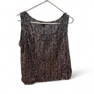 Perceptions Black and White Patterned Tank Top